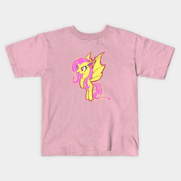 Flutterbat Illustration - Fluttershy Fan Art Kids T-Shirt by CatsandBats